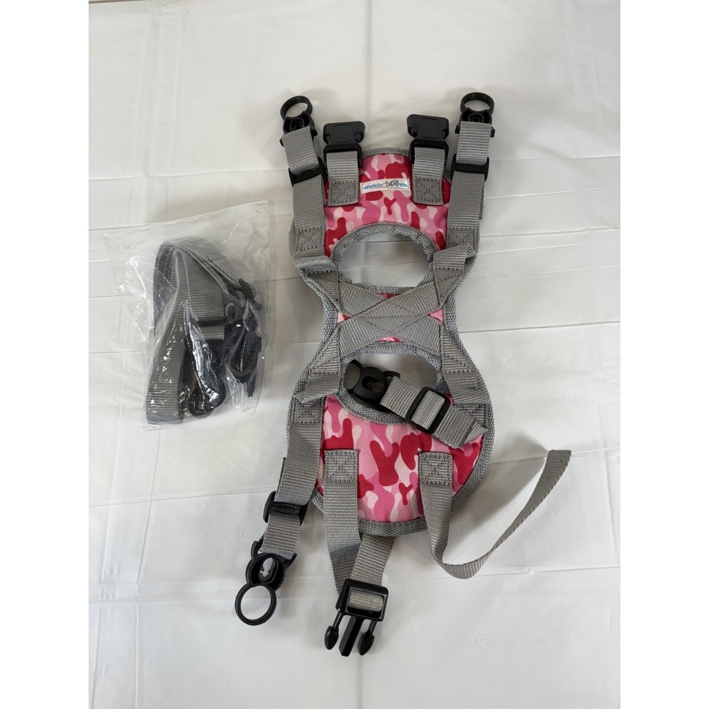 Walkin' Pets Rear‎ Lift Harness for Dogs Size XXS Pink Camo Mobility Support